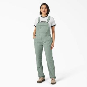 NWT Dickies Double Front Woven Duck Bib Overalls Iceberg Green Sz M